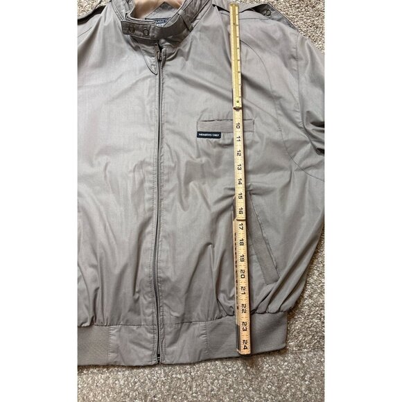 Vintage 1980's Members Only Men's Iconic Racer Beige Bomber Jacket Size 44 - Picture 8 of 9